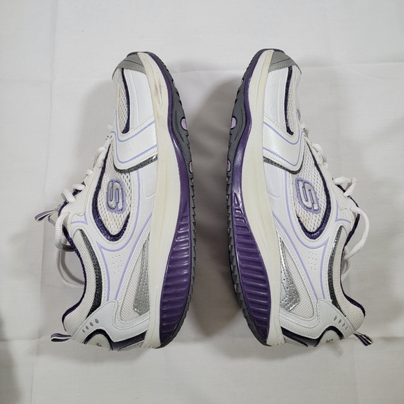 Skechers Shape Ups White Purple Toning Sneakers Women's Size 10 - Picture 9 of 10